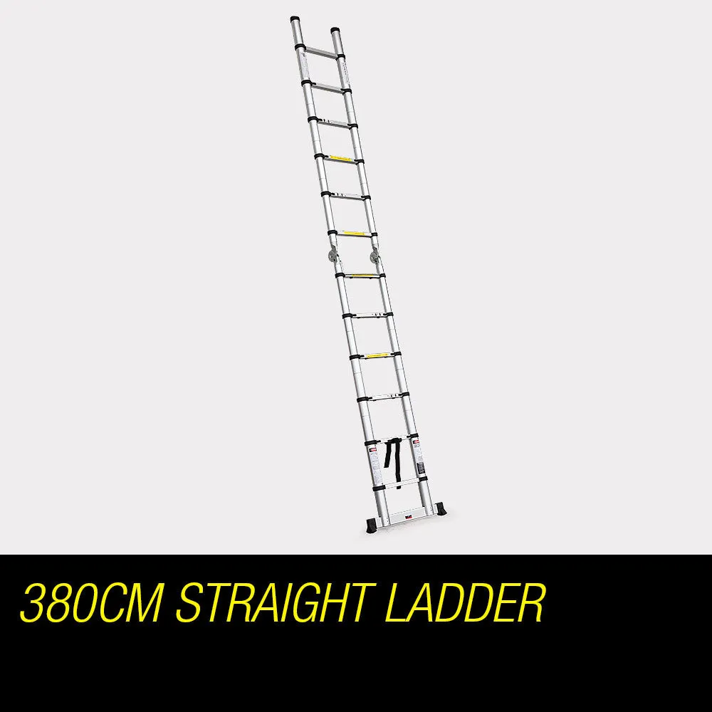 3.8m Telescopic Folding Ladder, SGS Certified, Aluminium, Bullet