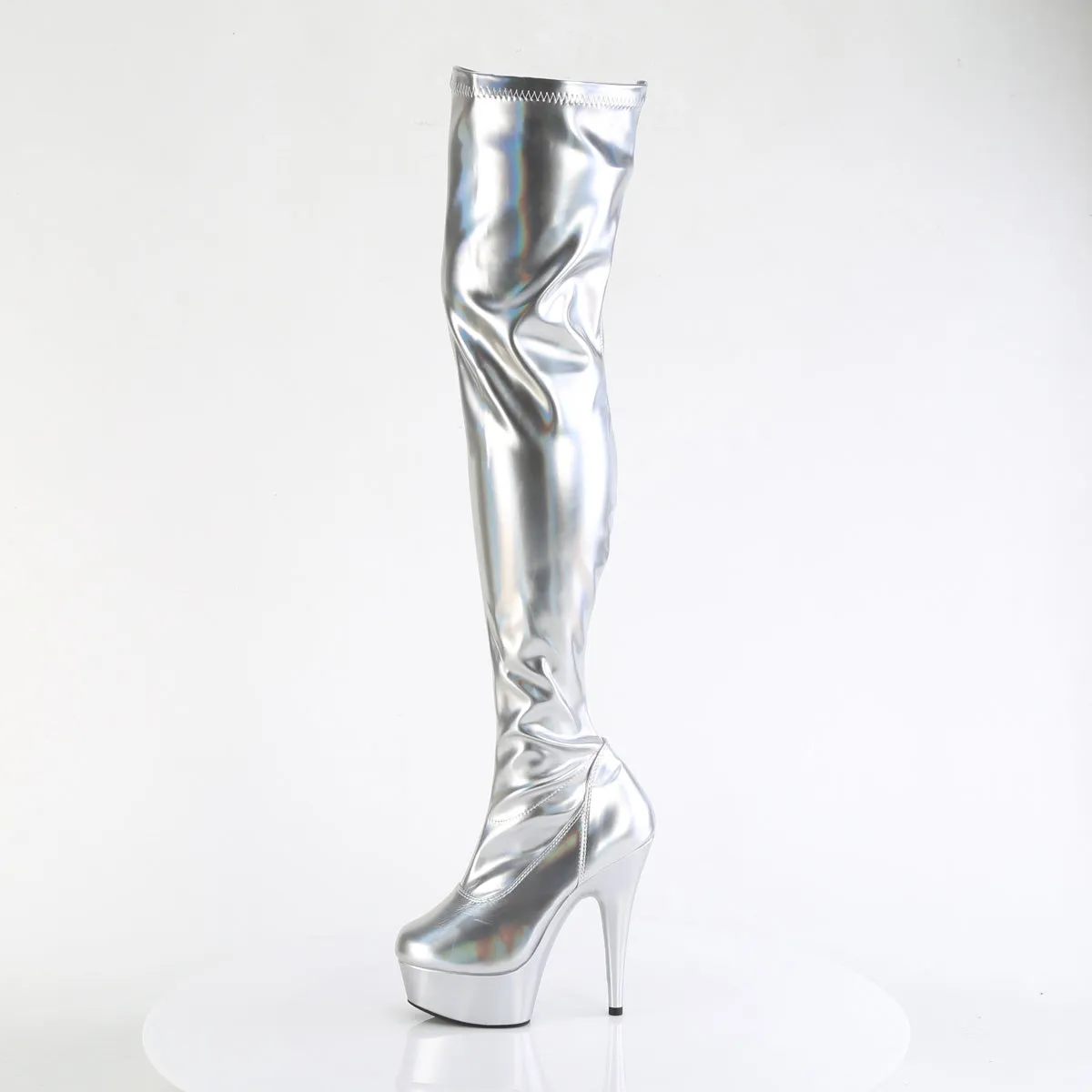 6 Inch Heel DELIGHT-3000HWR Silver Holo Pu