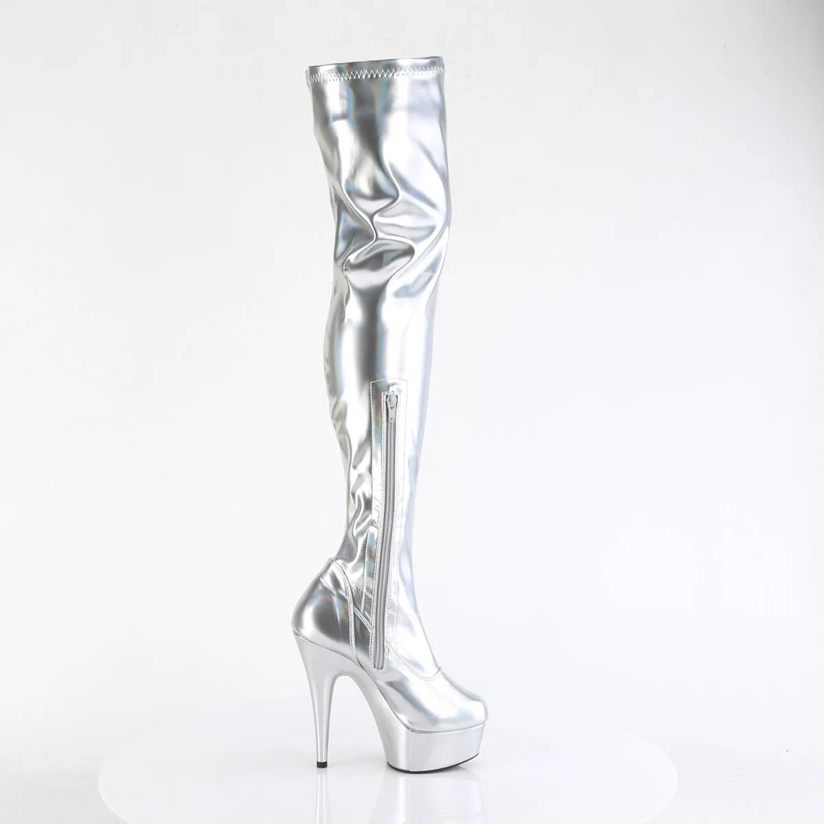 6 Inch Heel DELIGHT-3000HWR Silver Holo Pu