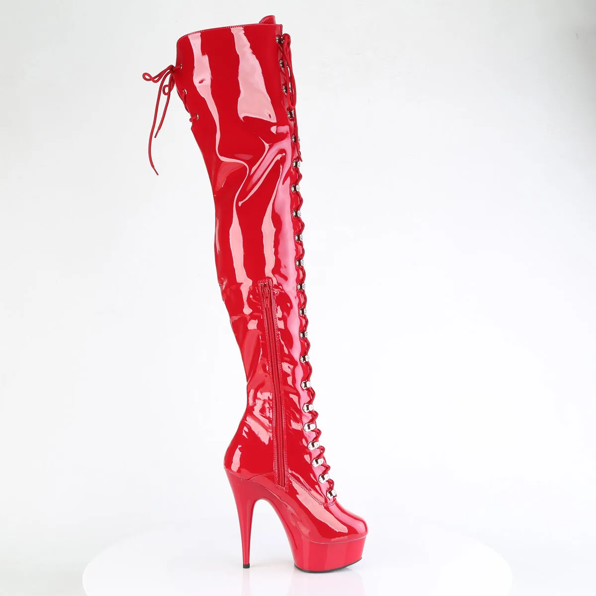 6 Inch Heel DELIGHT-3022 Red Stretch Patent