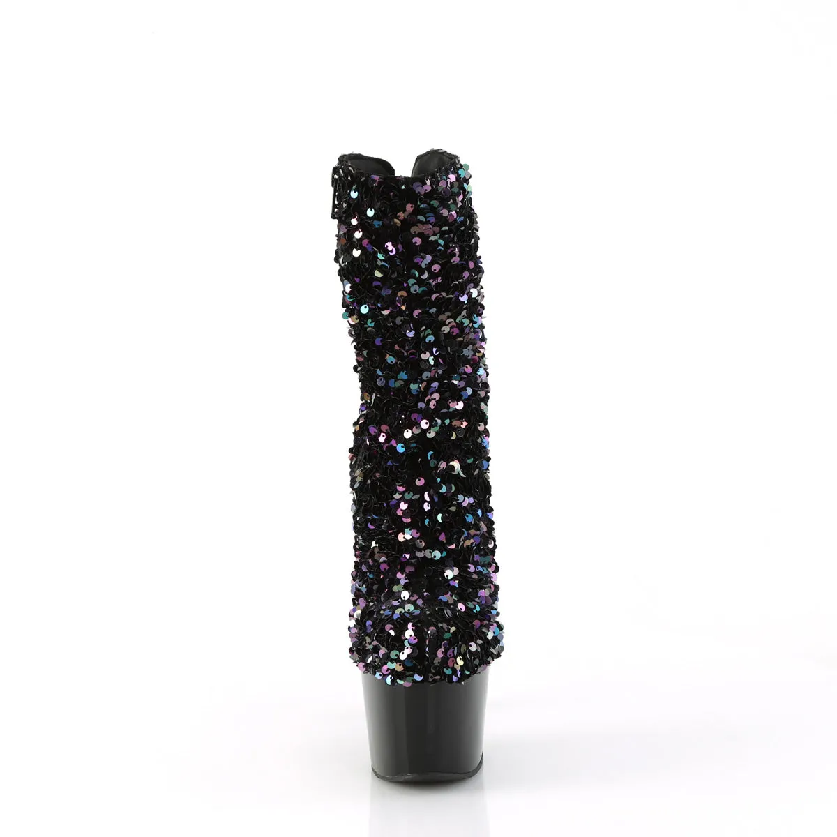 7 Inch Heel ADORE-1042SQ Black Sequins