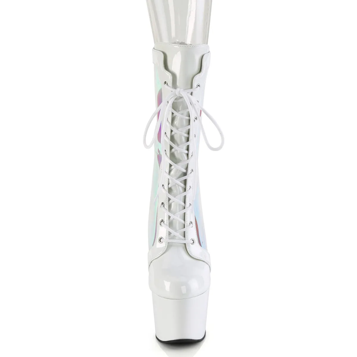 7 Inch Heel ADORE-1047 White Holo Patent