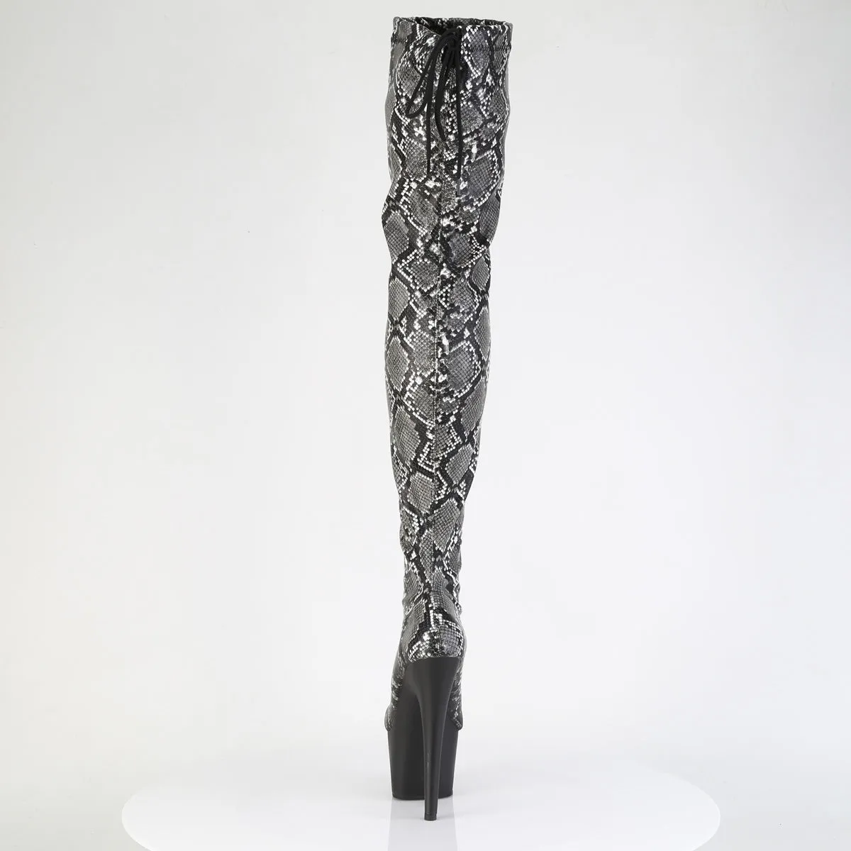 7 Inch Heel ADORE-3008SP-BT Grey Black Snake Print