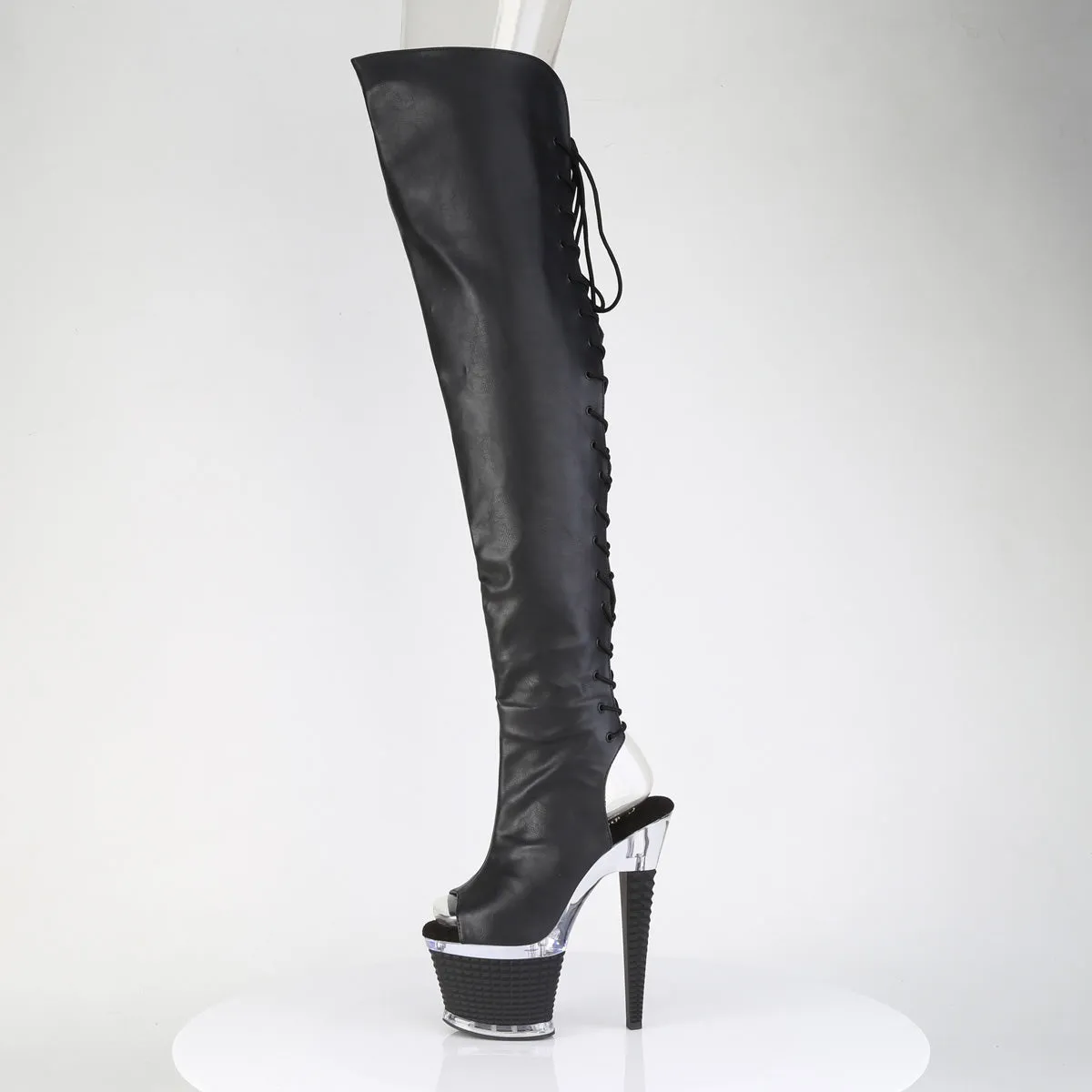 7 Inch Heel SPECTATOR-3030 Black Pu