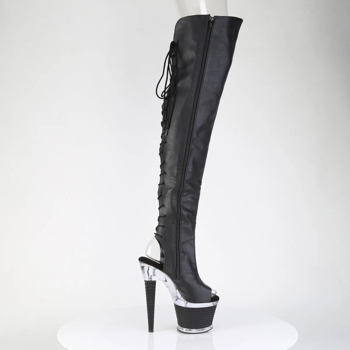 7 Inch Heel SPECTATOR-3030 Black Pu