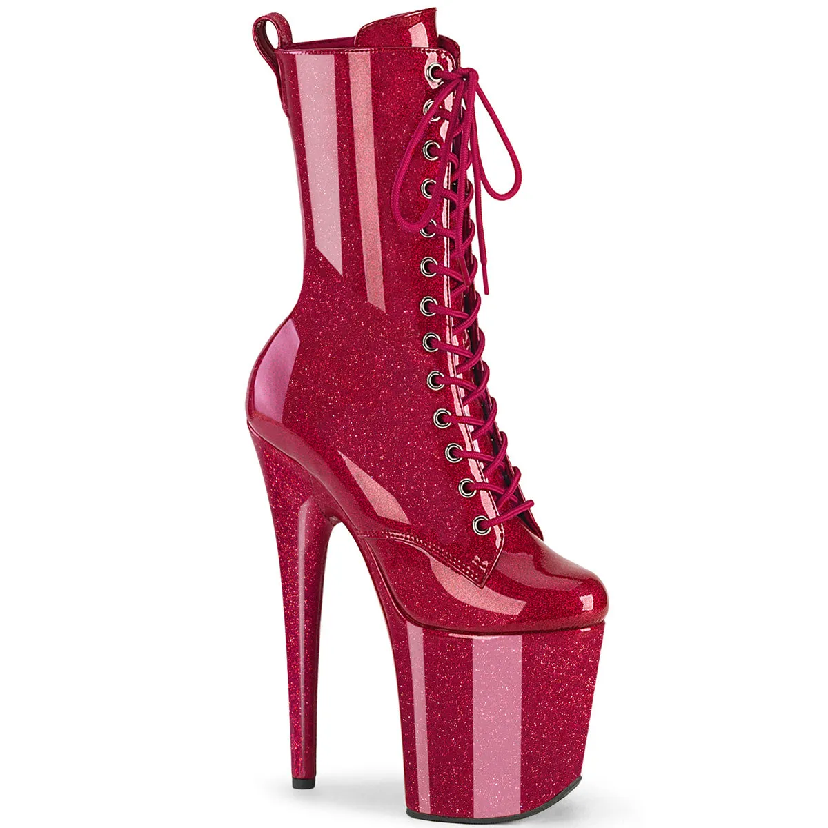 8 Inch Heel FLAMINGO-1040GP Fuchsia Glitter