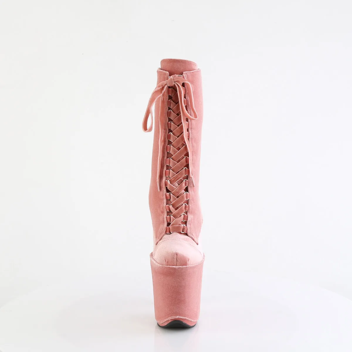 8 Inch Heel FLAMINGO-1045VEL Dusty Pink Velvet