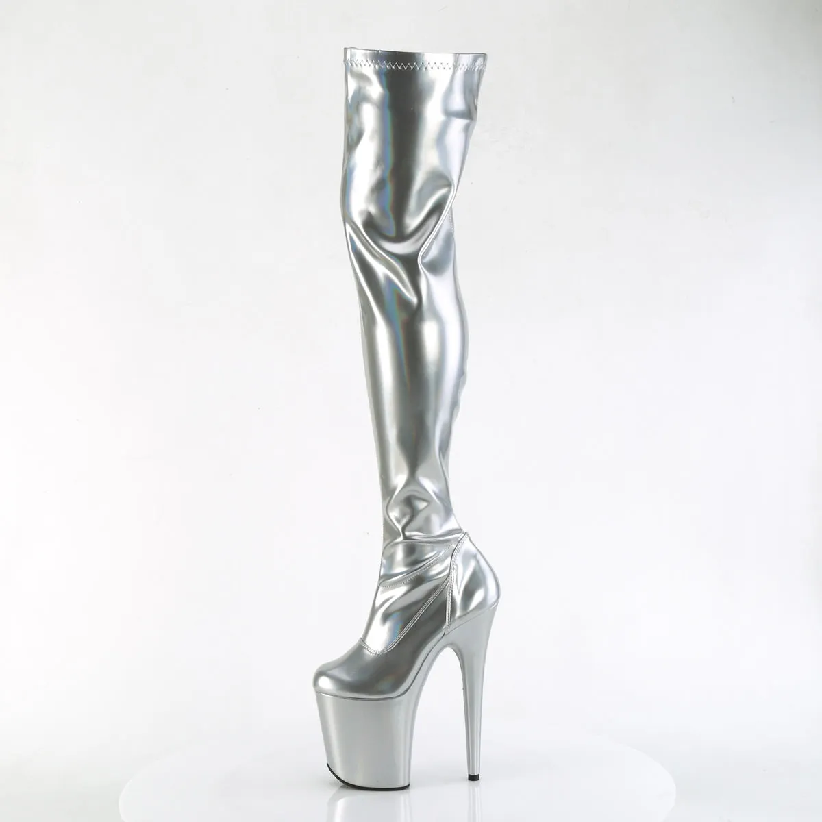 8 Inch Heel FLAMINGO-3000HWR Silver Holo