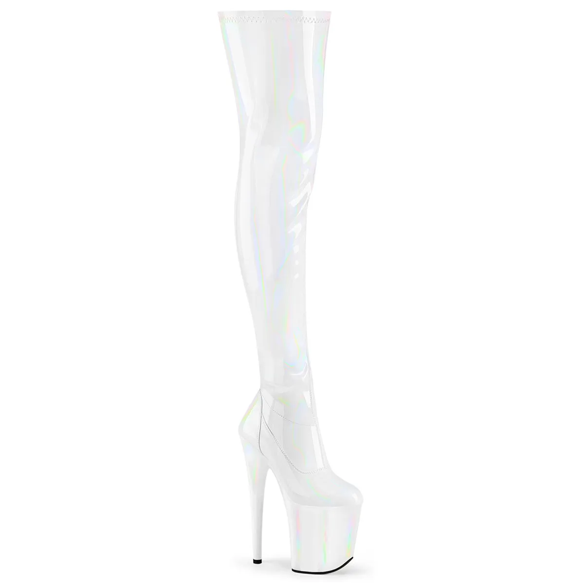 8 Inch Heel FLAMINGO-3000HWR White Holo