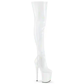 8 Inch Heel FLAMINGO-3000HWR White Holo