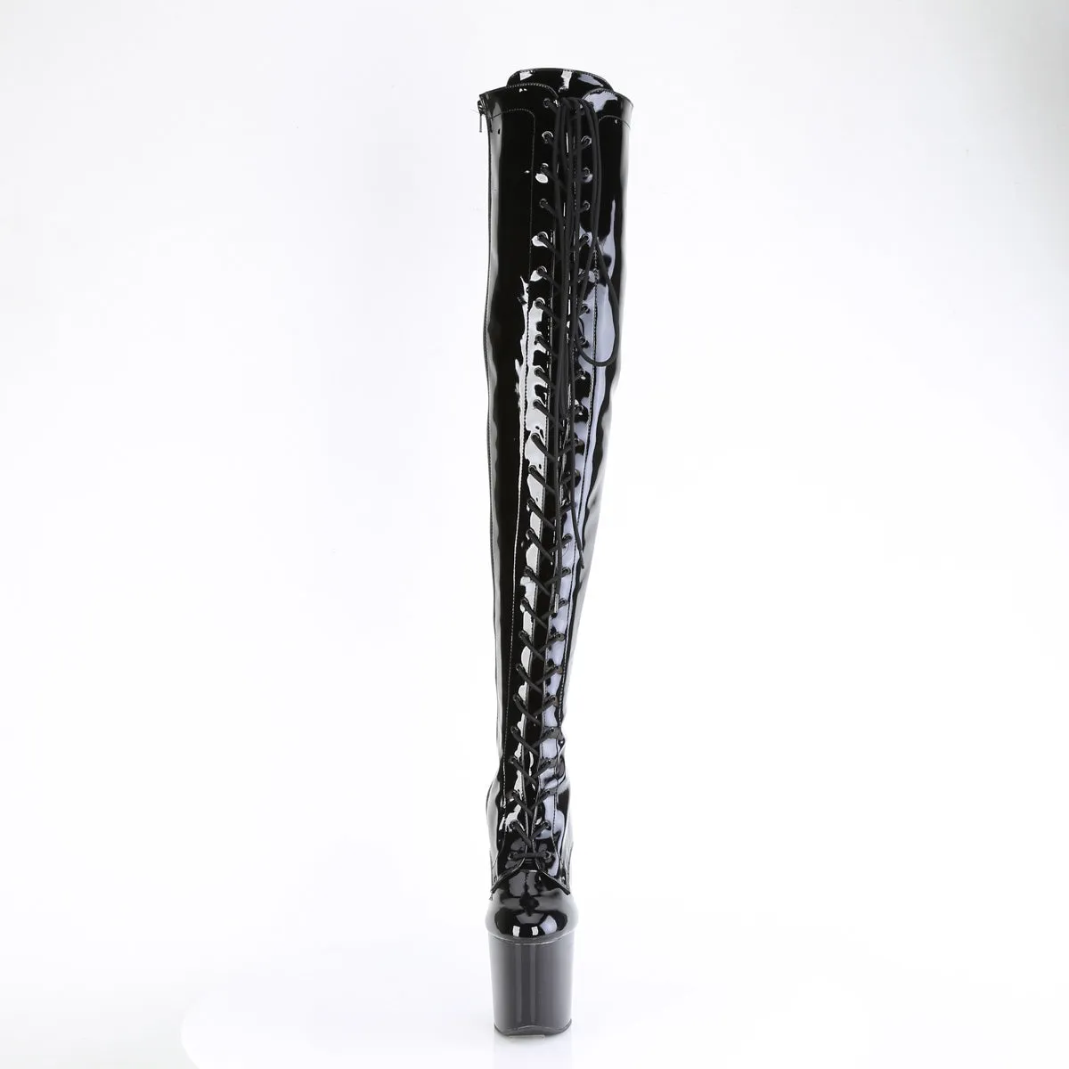 8 Inch Heelless CRAZE-3023 Black Patent