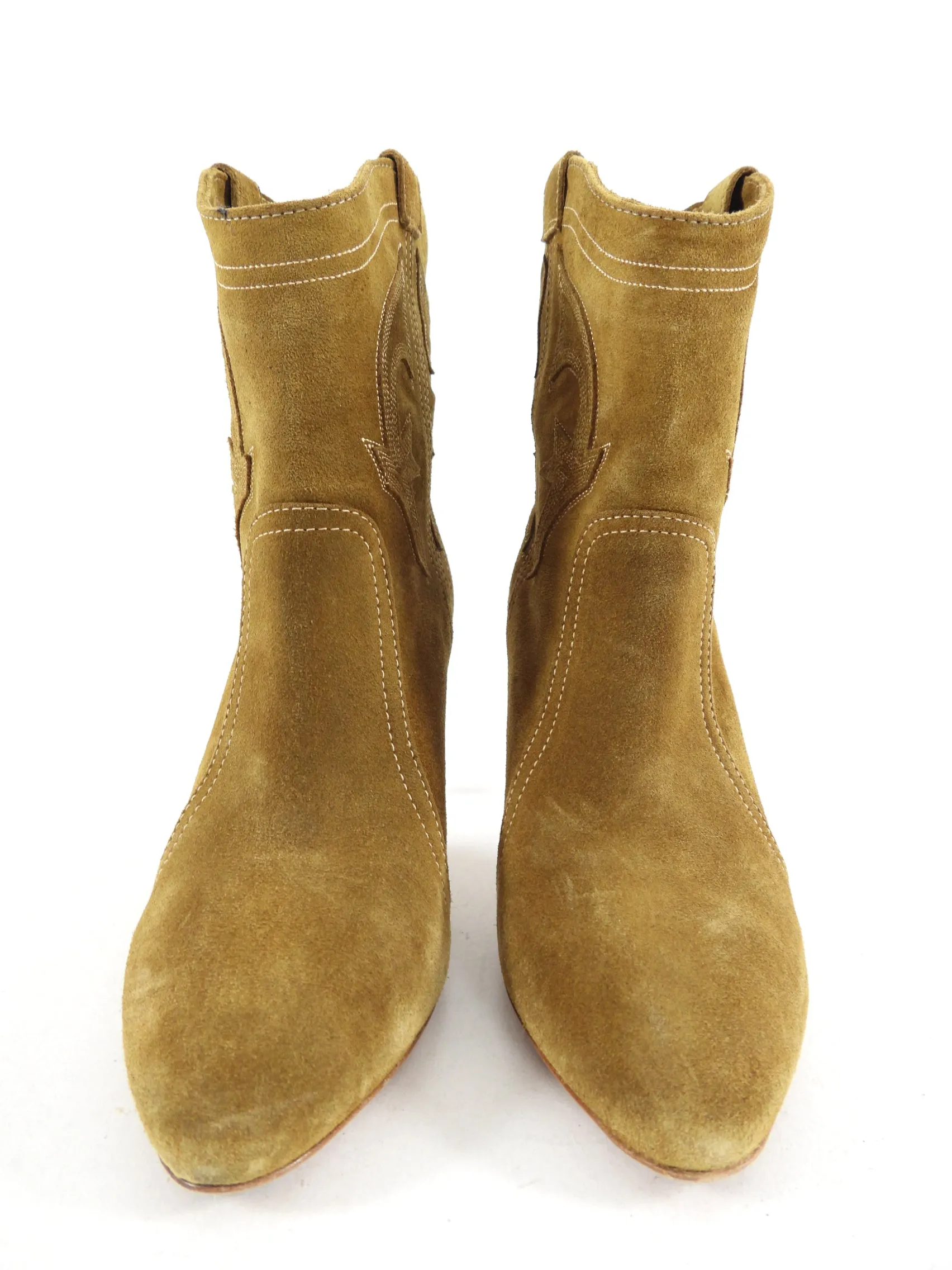 Bash Tan Suede Caitlin Western Ankle Boot - 37