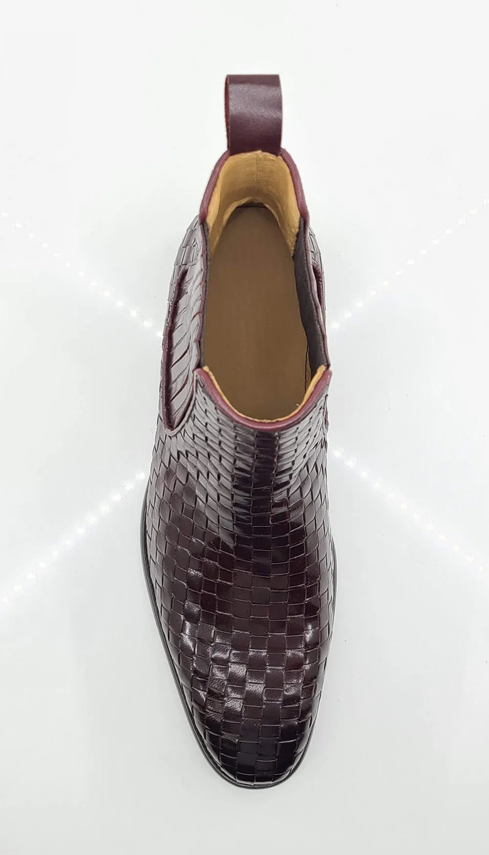 Basket Weave Leather Chelsea Boot