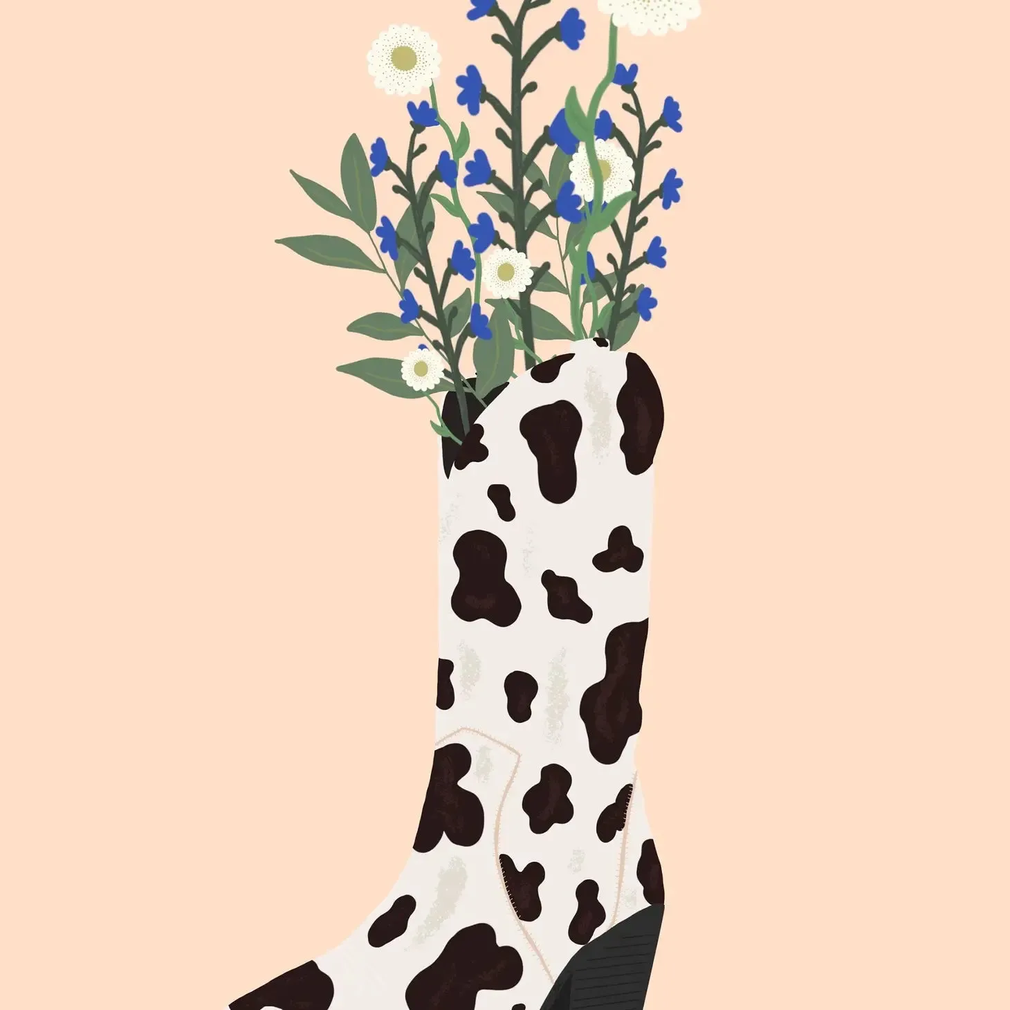 Boot Flower Vase Art Print