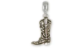 Boot Jewelry Sterling Silver Handmade Western Boot Charm Slide This Charm Will Fit A Pandora® Slide Bracelet B2-PNS