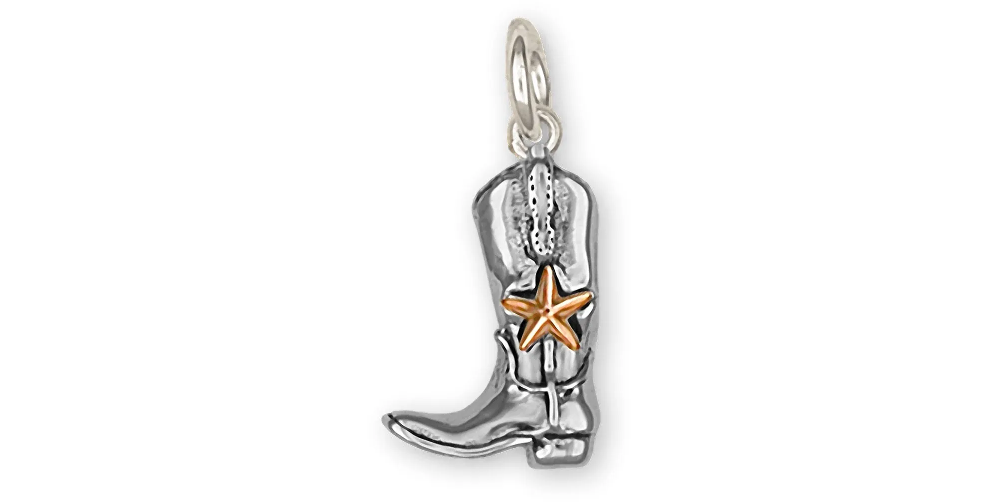 Boot Jewelry Sterling Silver Handmade Western Texas Boot Charm  1005-C