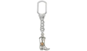 Boot Jewelry Sterling Silver Handmade Western Texas Boot Key Ring  1006-KR