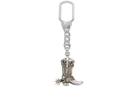 Boot Jewelry Sterling Silver Handmade Western Texas Boot Key Ring  BT3-KR