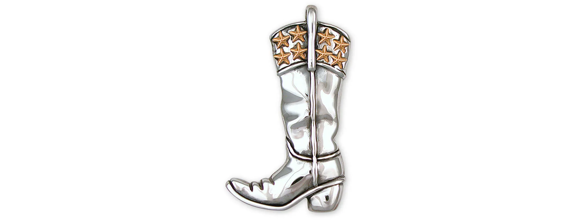 Boot Jewelry Sterling Silver Handmade Western Texas Boot Pendant  W11-P