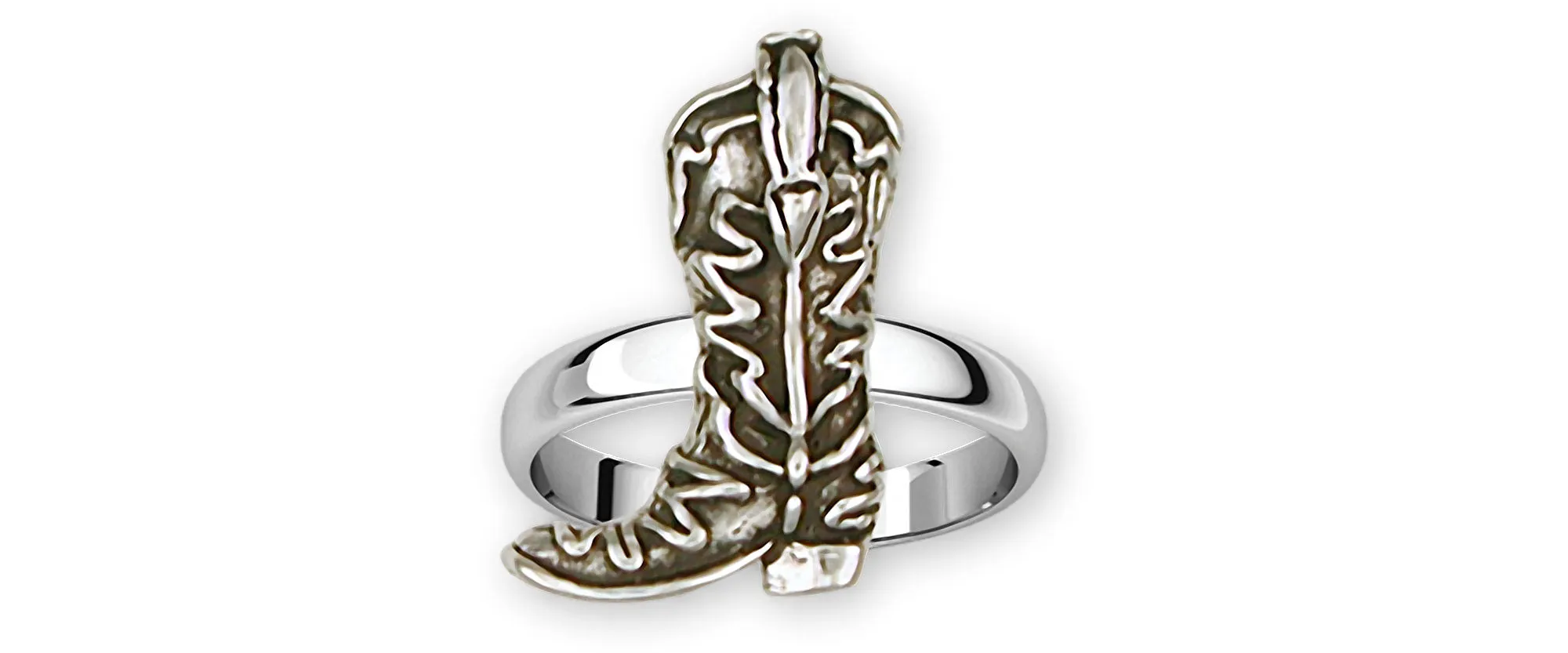 Boot Jewelry Sterling Silver Handmade Western Texas Boot Ring  B2-R