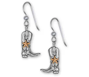 Boot Jewelry Sterling Silver Handmade Western Texas Texas Boot Earrings  1005-E