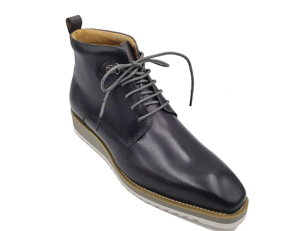 Burnished Calfskin Lace-Up Boot