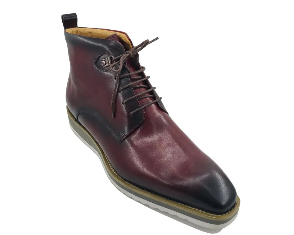 Burnished Calfskin Lace-Up Boot