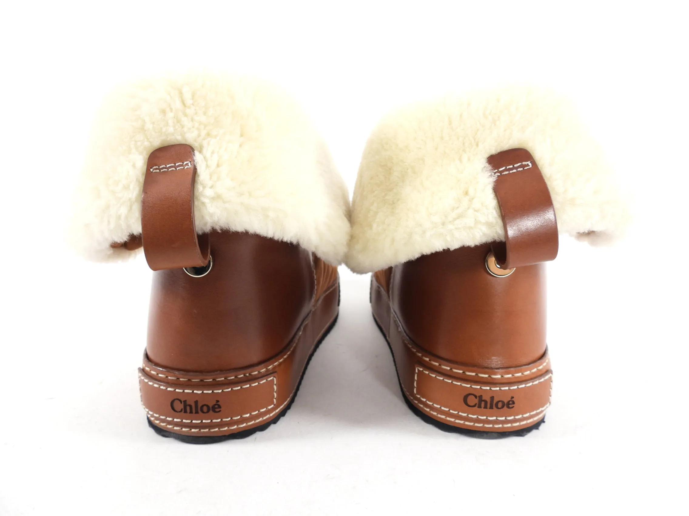 Chloe Tan Suede Shearling Winter Boot - 37 / 7