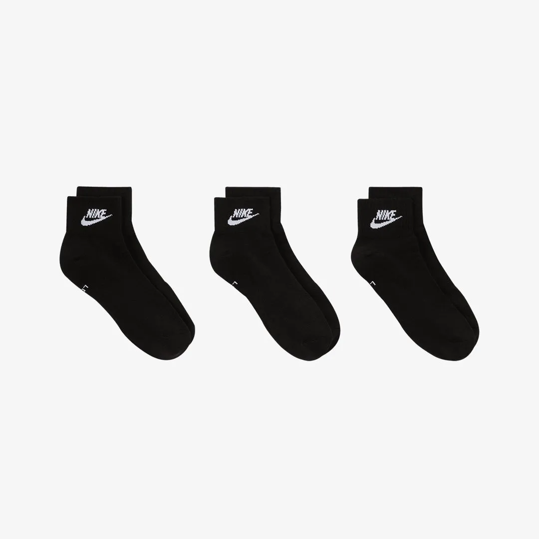 EVERYDAY ESSENTIAL ANKLE SOCKS (3PAIRS) 'BLACK/WHITE'