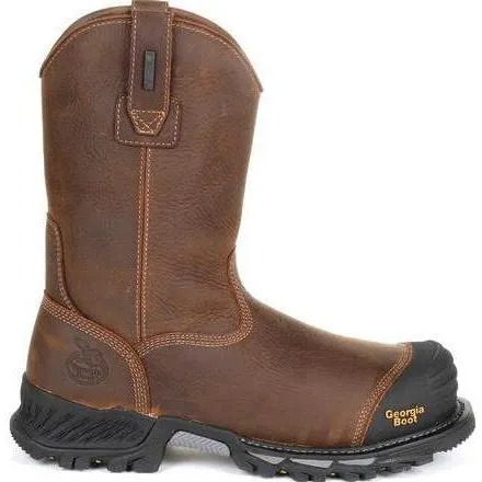 Georgia Men's Rumbler 10" Comp Toe WP Pull-On Work Boot-Brown- GB00286