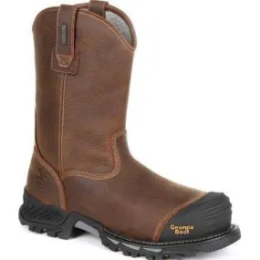 Georgia Men's Rumbler 10" Comp Toe WP Pull-On Work Boot-Brown- GB00286