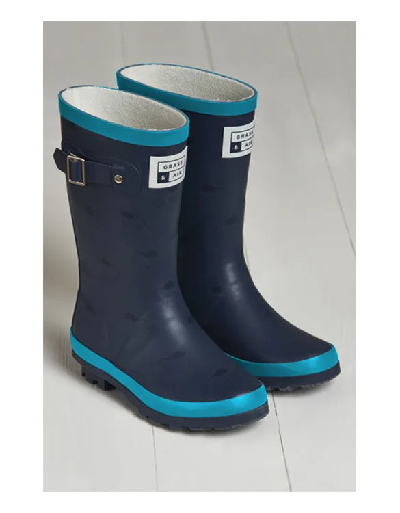 GRASS & AIR - Junior Wellies Turquoise