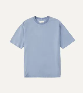 Light Indigo Cotton Crew Neck Hiking T-Shirt