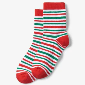 Little Blue House Candy Cane Stripe Crew Socks