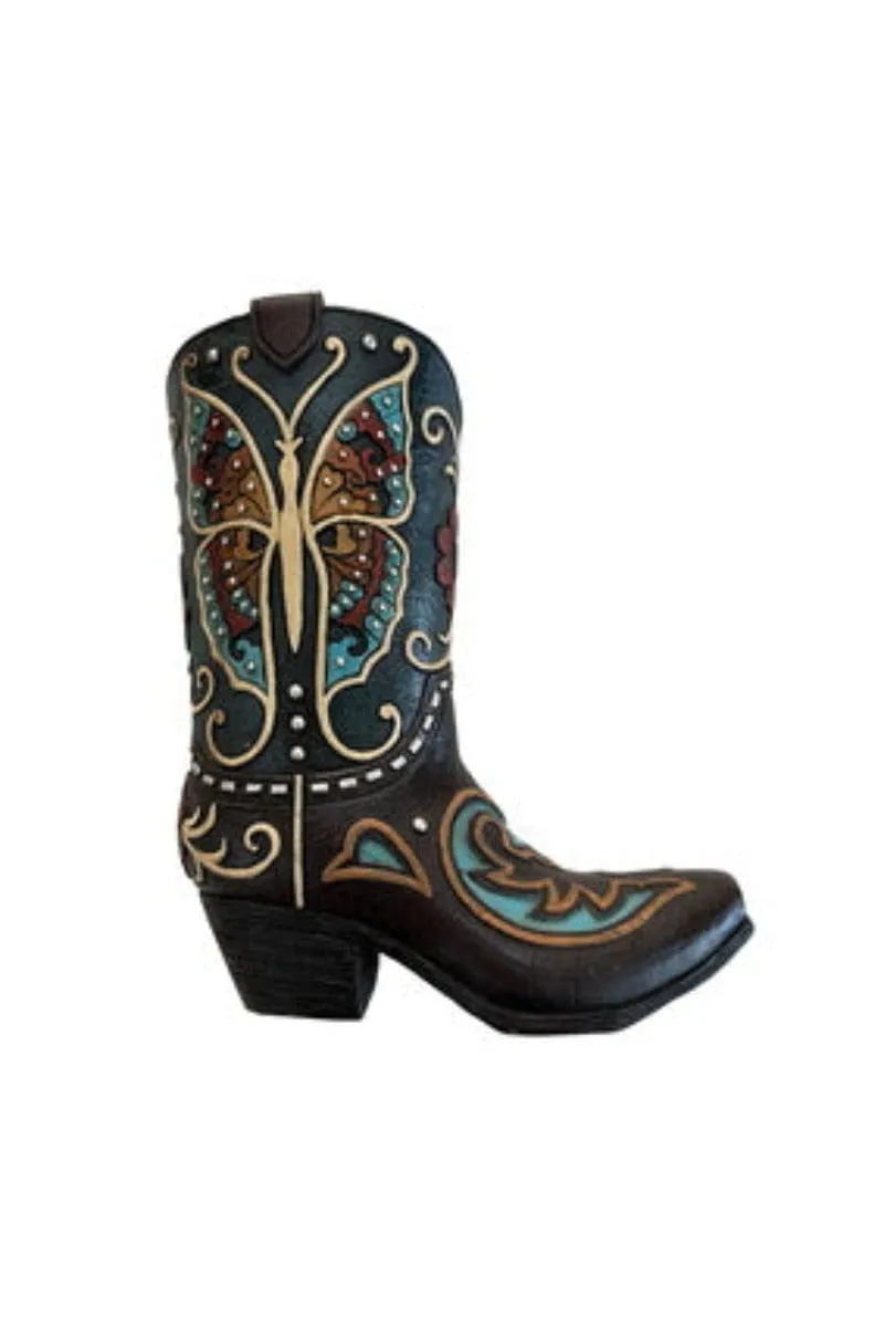 Pure Western Boot Vase Butterfly