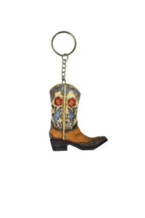 Pure Western Keychain Boot Dove & Flowers