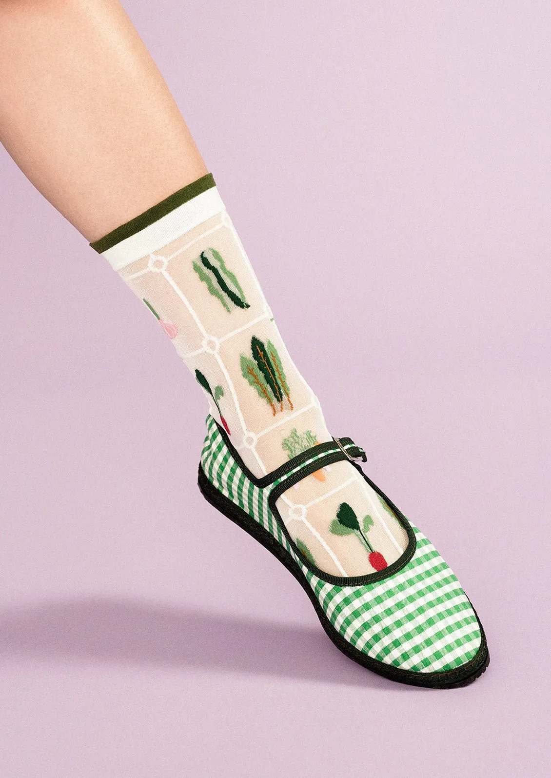 Sheer Veggie Print Socks