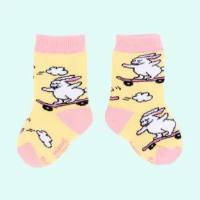 SKATING RABBIT BABY SOCKS