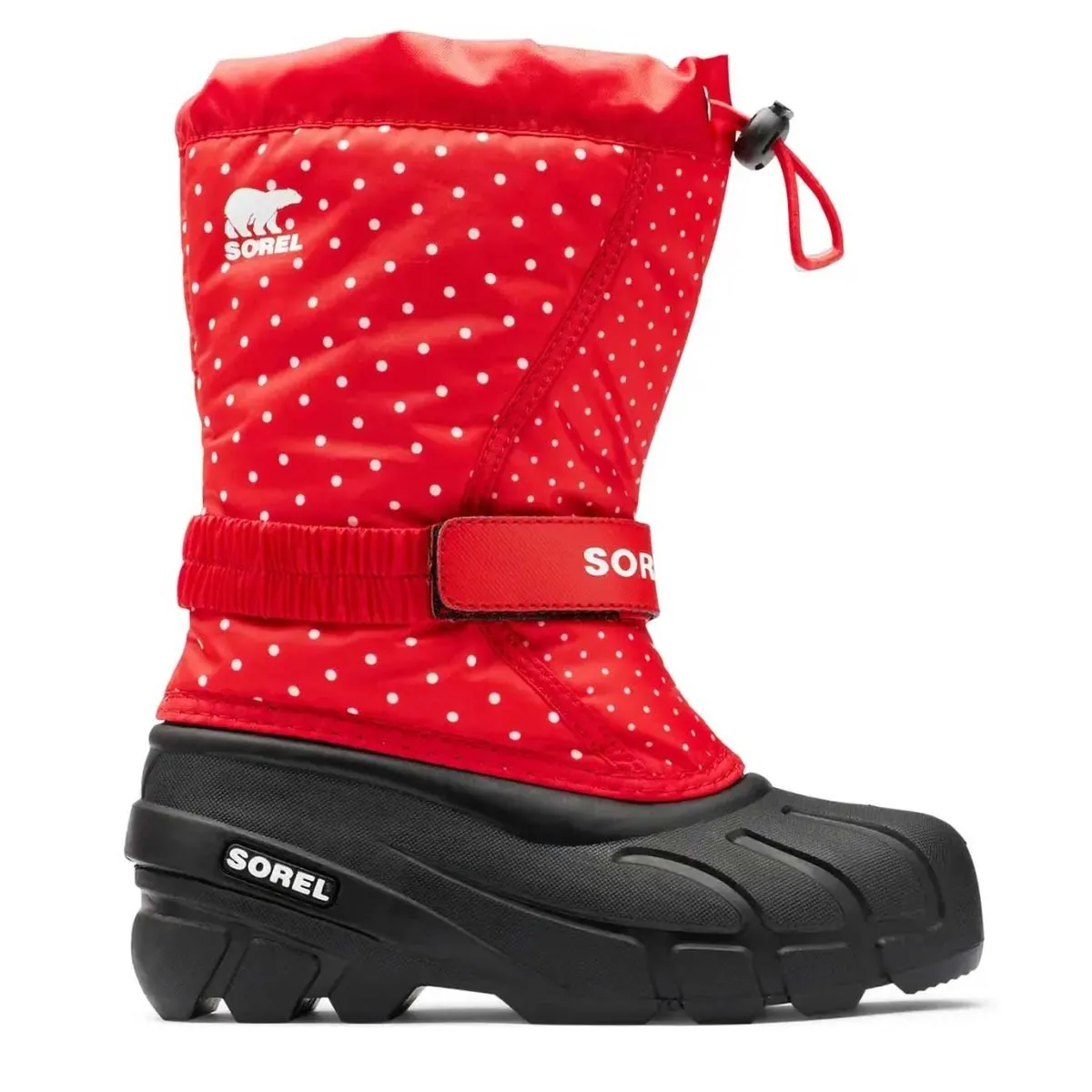 Sorel Girl's Flurry Red/White Polka Dot Waterproof