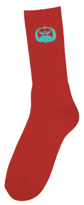 TOY MACHINE SOCKS MATOKIE EMB LOGO RED