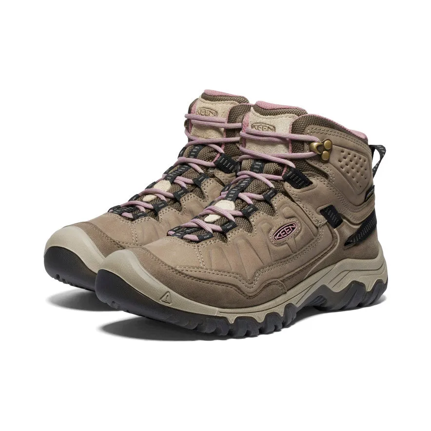 Women's Targhee IV Wide Waterproof Hiking Boot  |  Brindle/Nostalgia Rose